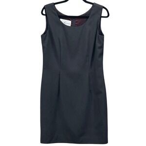 Oleg Cassini Womens Dress Size 10 Black Elegant Sheath Vintage Old Money Event